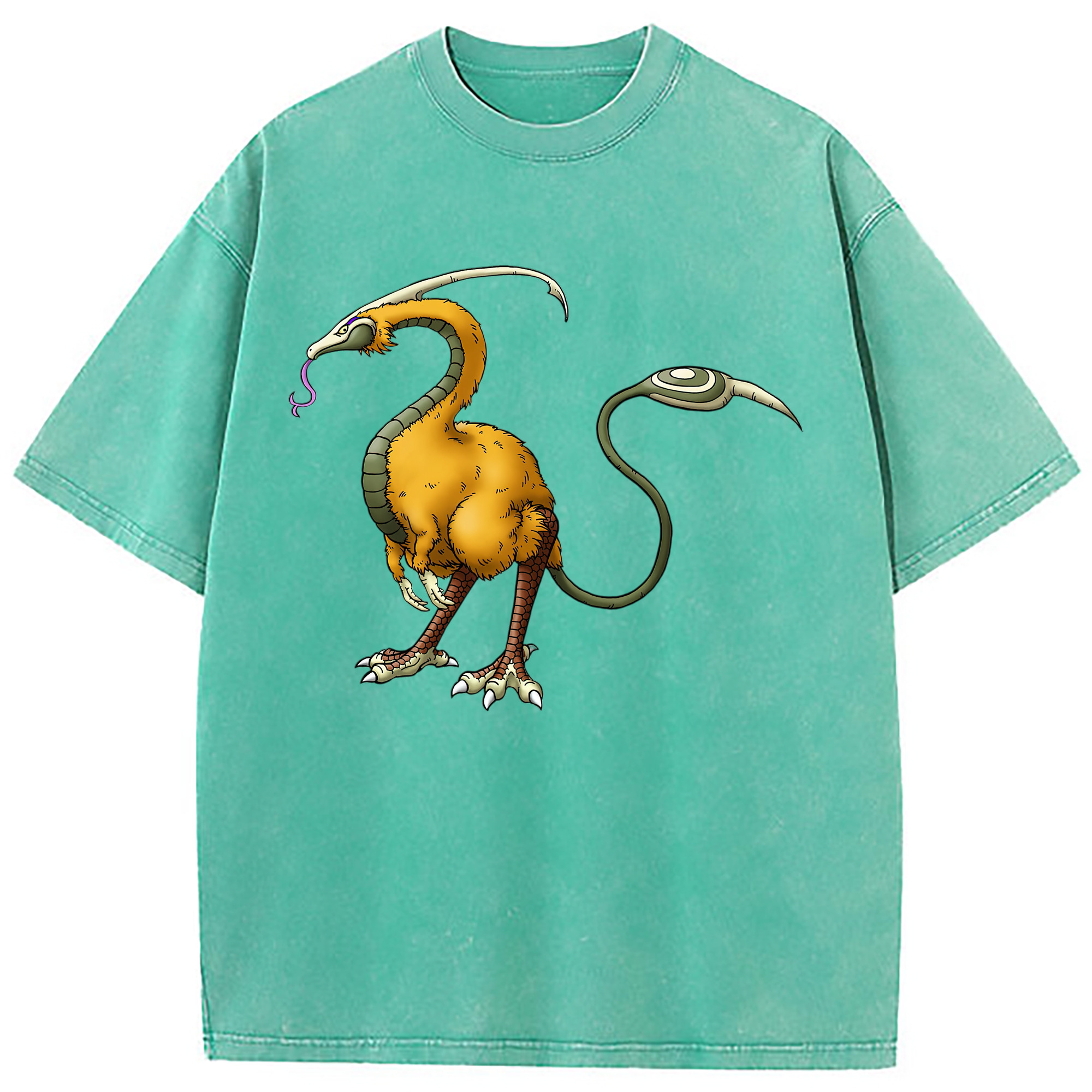 （画像用） ドラゴンクエスト Doragon Kuesuto Dragon Quest 綿100% ヴィンテージ風 半袖Tシャツ（フロントプリント）